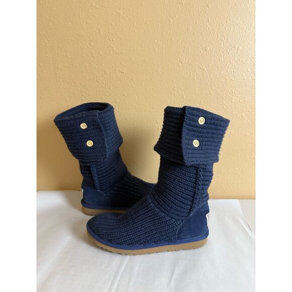 UGG Ugg Australia Classic Argyle Knit Pull On Boots SZ 8 - Picture 8 of 11